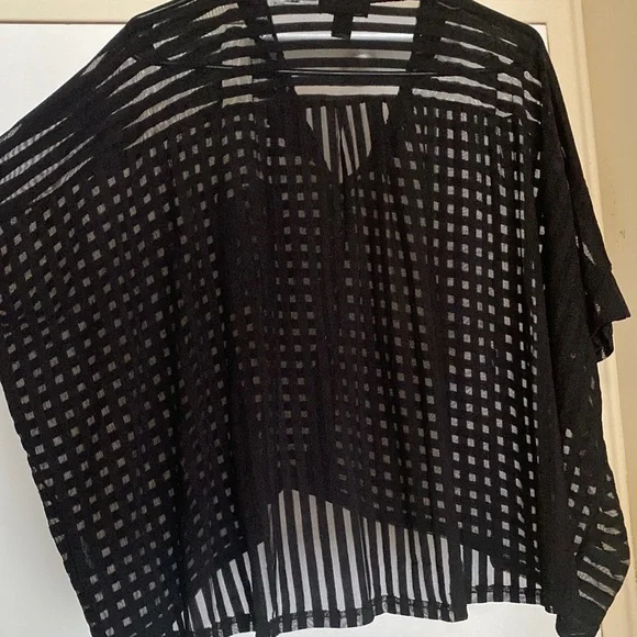 Seductions Transparent Black Baggy Blouse Size XS - Picture 4 of 5
